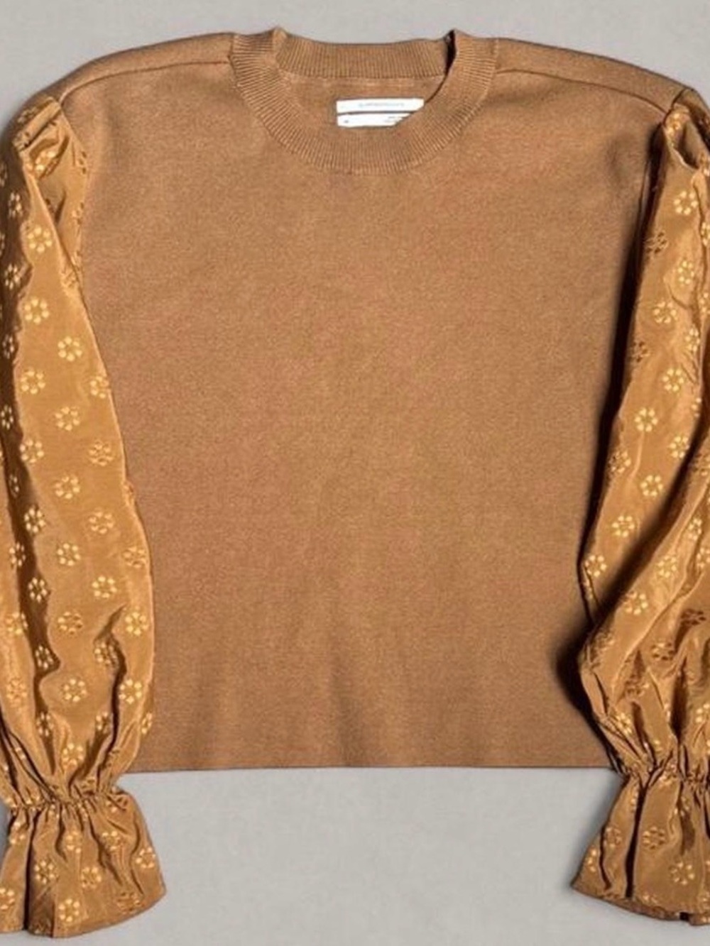Anthropologie Brown Knit Crewneck Sweater